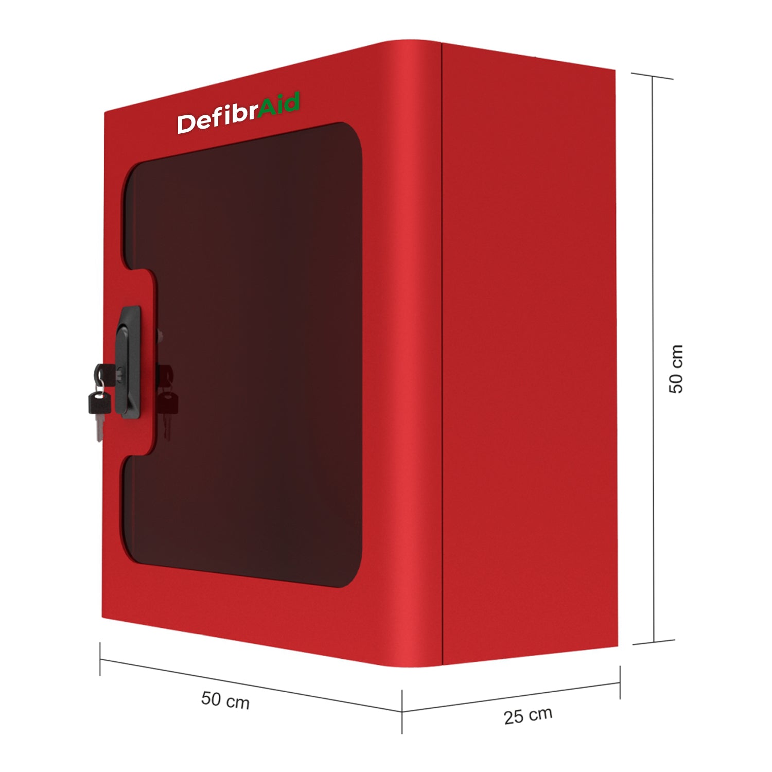 duvara monte defibrilatör kabini kırmızı