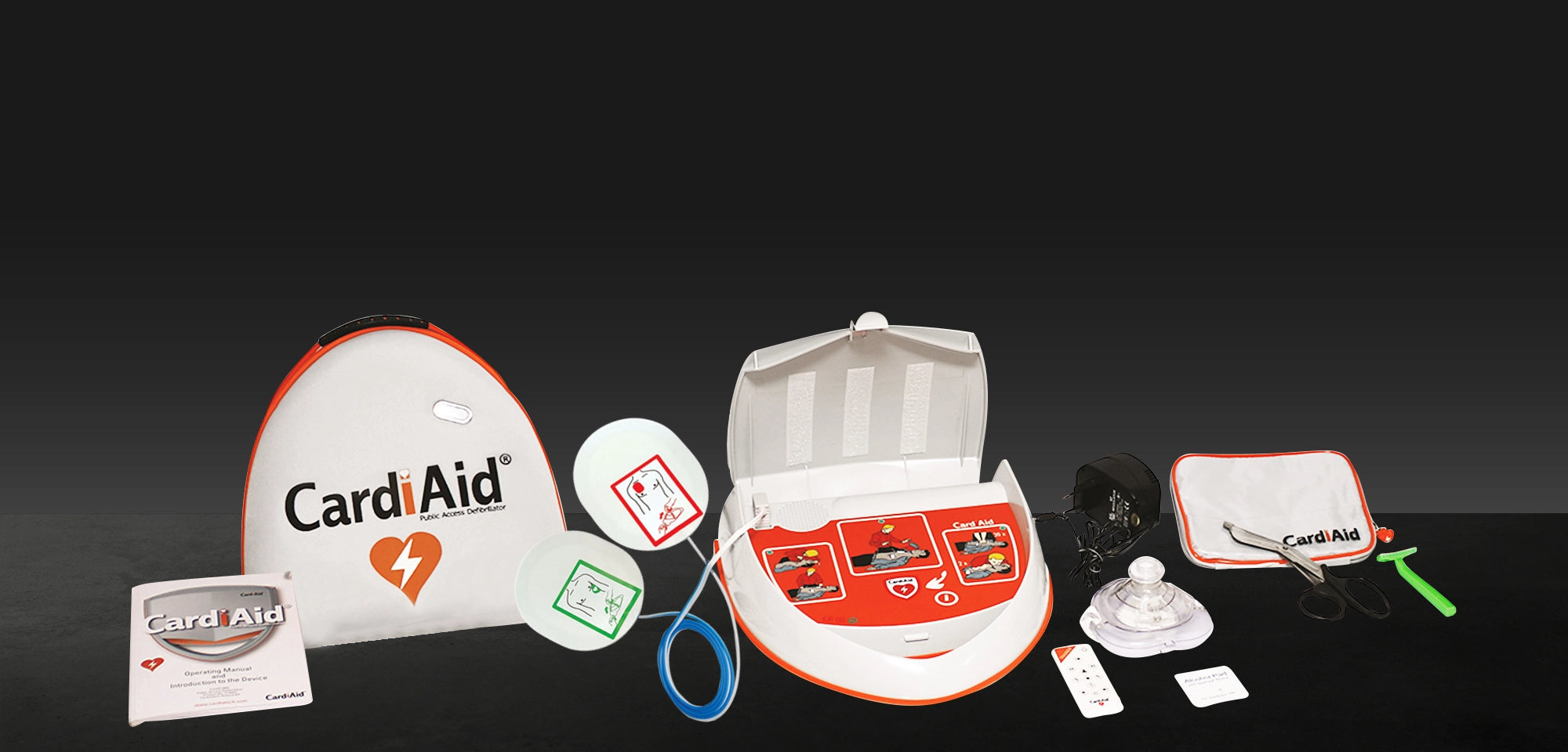 cardiaid otomatik eksternal defibrilatör oed cihazı kutu içeriği