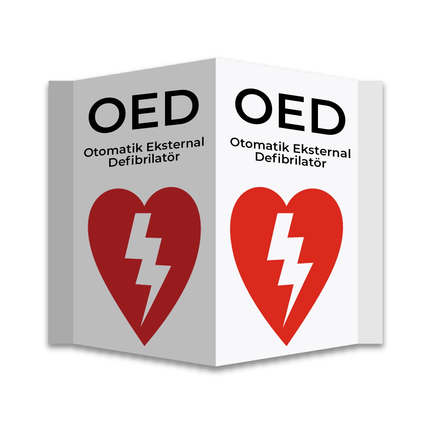 otomatik eksternal defibrilatör duvar levhası